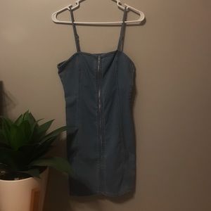 Jean front zip up dress